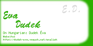 eva dudek business card